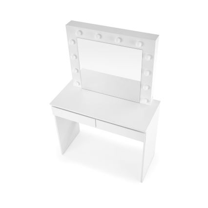 Toaletni sto sa LED osvetljenjem HOLLYWOOD 140x94 cm, bela