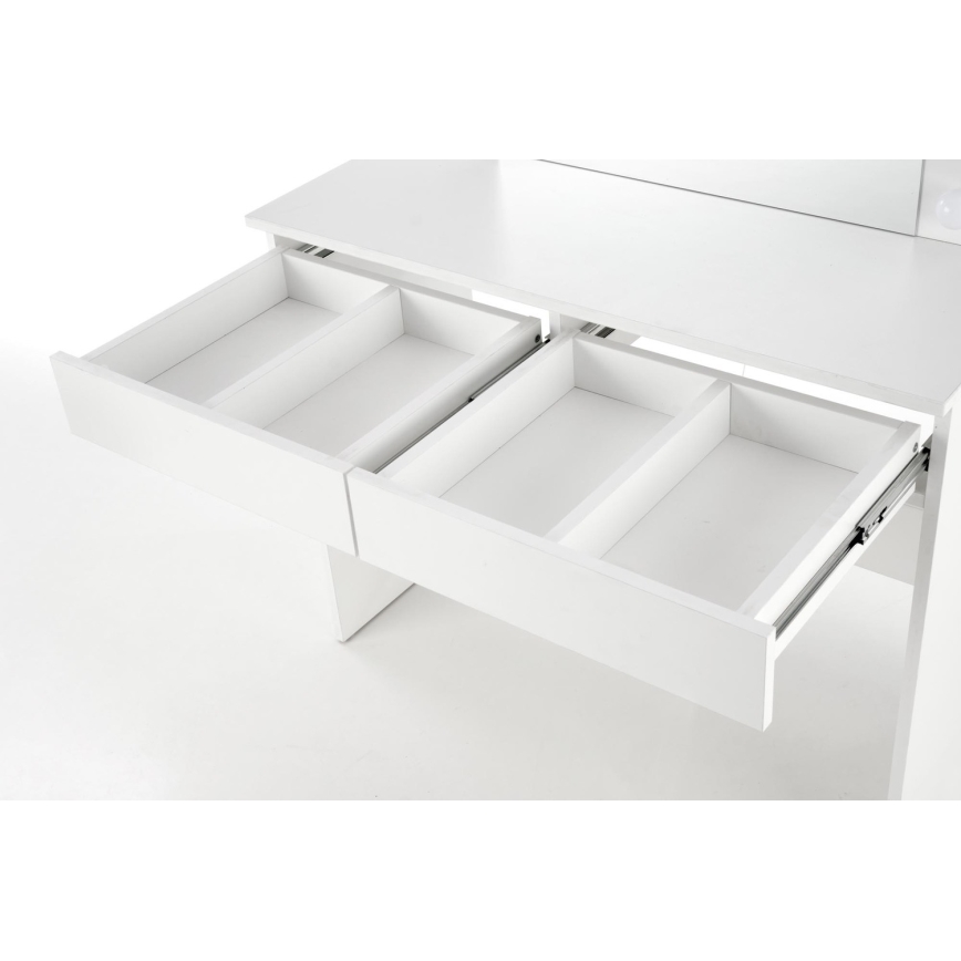 Toaletni sto sa LED osvetljenjem HOLLYWOOD 140x94 cm, bela