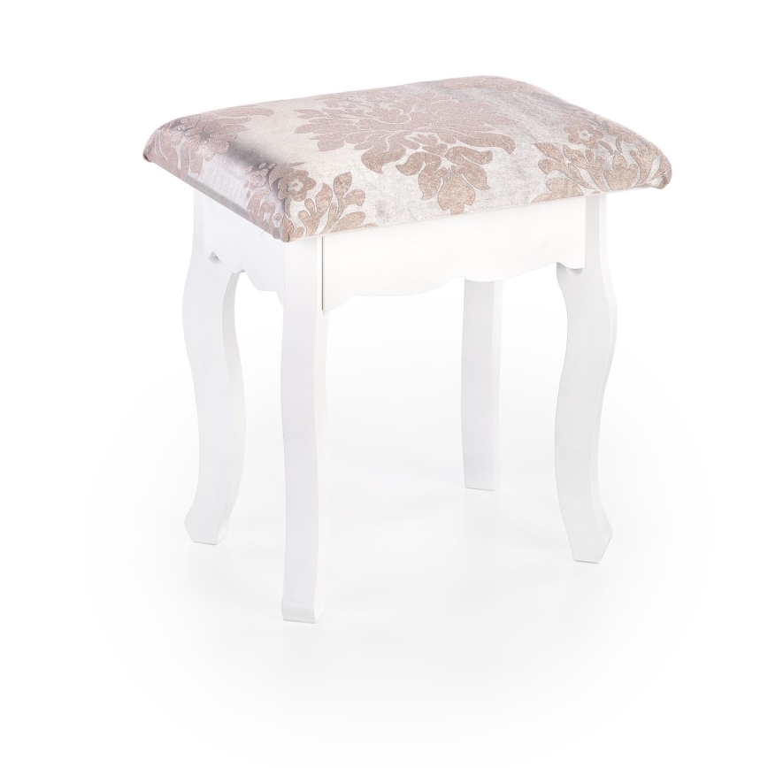 Toaletni sto SARA 80x130 cm + tabure 45x37 cm bela