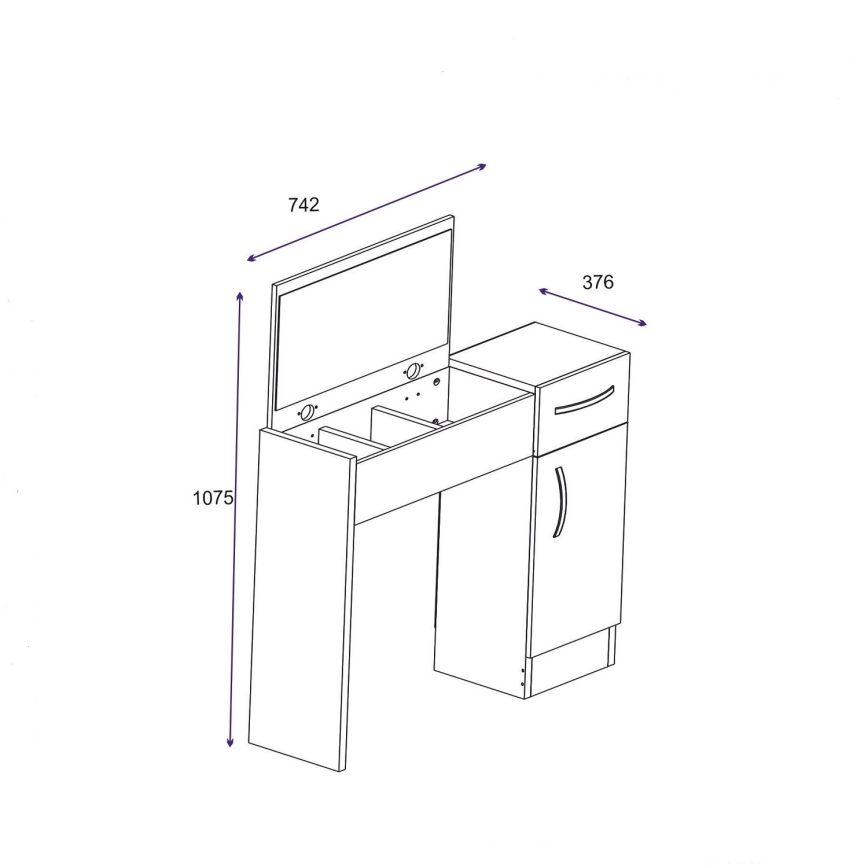 Toaletni stočić INCI 108,8x74,2 cm bela