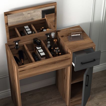 Toaletni stočić INCI 108,8x77 cm orah/crna