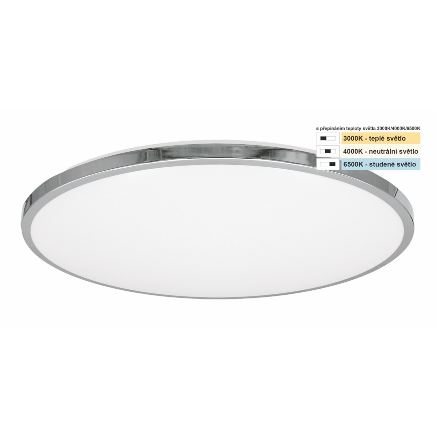 Top Light - LED stropno svetlo za kupatilo SILVER LED/24W/230V IP44 3000/4000/6500K prečnik 39 cm sjajni hrom