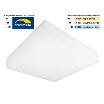 Top Light - prigušiva LED plafonsko-zidno svetlo BOXTER LED/12/18/24W/230V IP54 3000/4000/6500K 28x28 cm