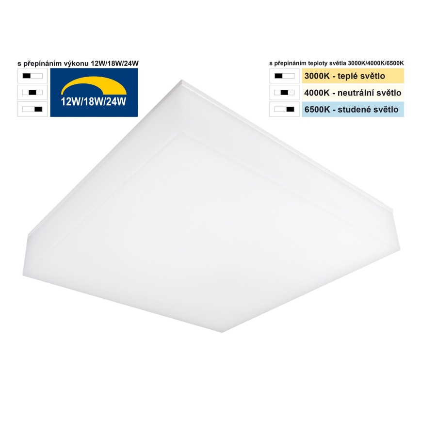 Top Light - prigušiva LED plafonsko-zidno svetlo BOXTER LED/12/18/24W/230V IP54 3000/4000/6500K 28x28 cm