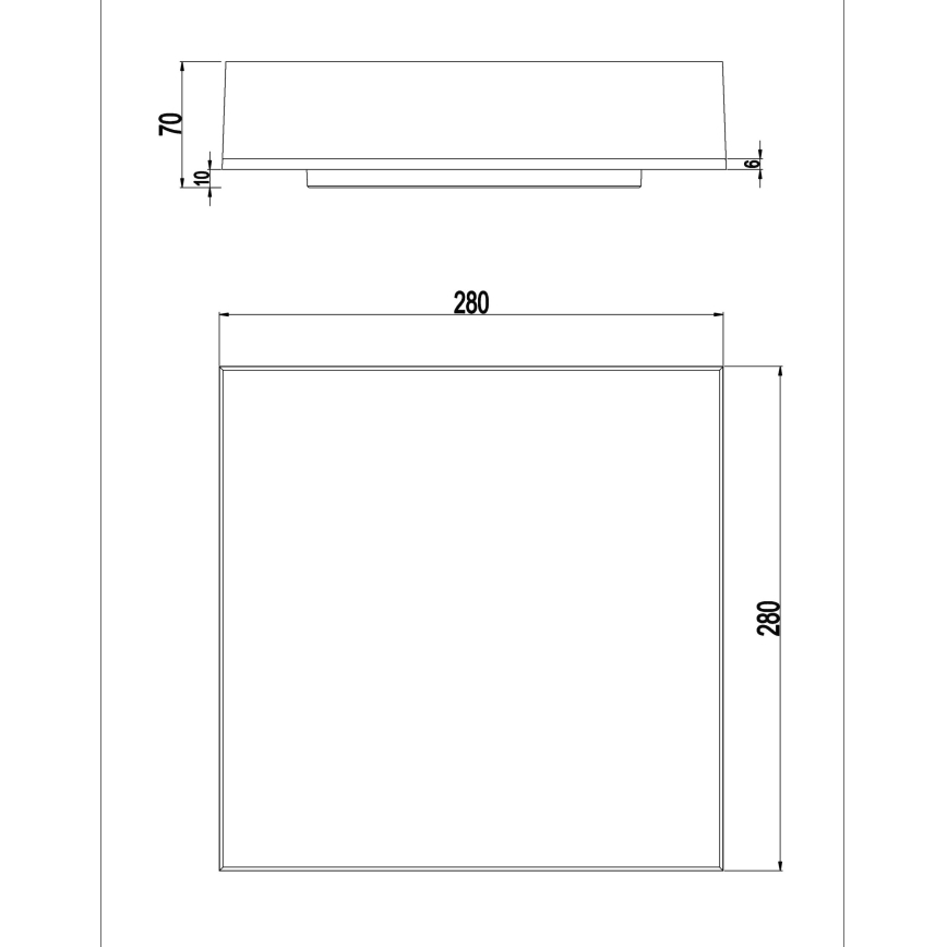 Top Light - prigušiva LED plafonsko-zidno svetlo BOXTER LED/12/18/24W/230V IP54 3000/4000/6500K 28x28 cm