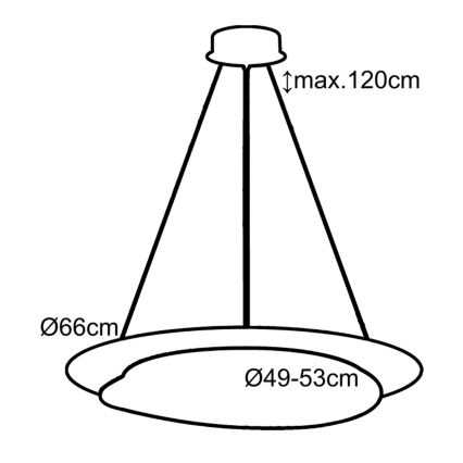 Top Light - LED prigušiva luster na sajli STONE LED/51W/230V 3000-6500K + daljinski upravljač