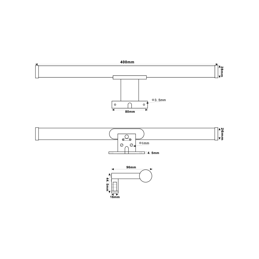Top Light - LED osvetljenje za kupatilsko ogledalo OREGON LED/7W/230V 40 cm IP44