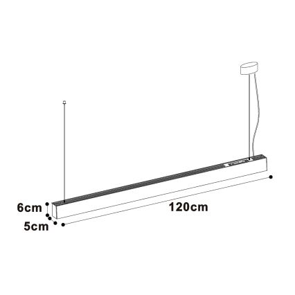 Top Light - LED stropno prislonjeno/viseće svetlo HORIZON LED/40W/230V 3000/4000/6500K crno