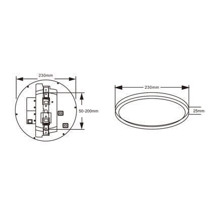 Top Light - LED plafonsko svetlo sa senzorom pokreta REVIT LED/9/12/18W/230V 3000/4000/6500K prečnik 23 cm belo