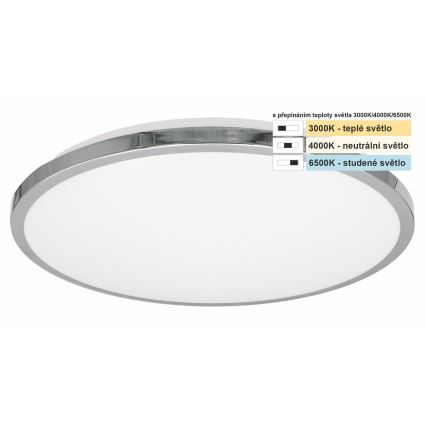 Top Light - LED plafonsko svetlo za kupatilo SILVER LED/10W/230V IP44 3000/4000/6500K prečnik 29 cm sjajni hrom