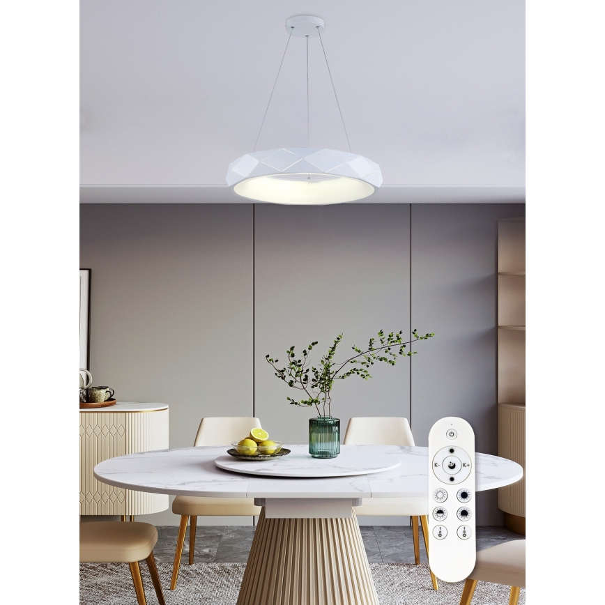 Top Light - prigušiva LED luster na sajli APOLO LED/45W/230V bela + daljinski upravljač