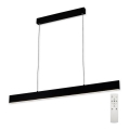 Top Light - LED prigušiva luster na sajli LINE LED/30W/230V crna + daljinski upravljač