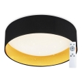 Top Light - LED prigušiva plafonska svetiljka IVONA 40C RC LED/24W/230V + daljinski upravljač, crna