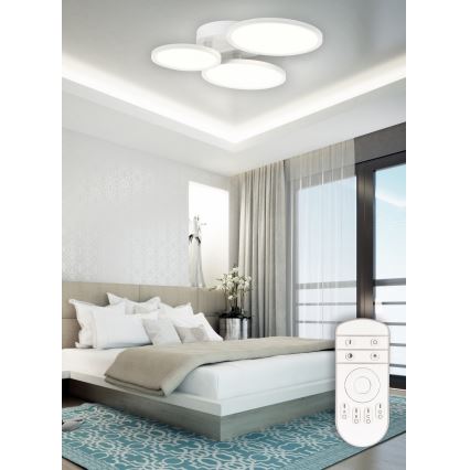 Top Light - LED prigušiva prislonjen plafonski luster MERKUR LED/50W/230V 3000-6500K bela + daljinski upravljač