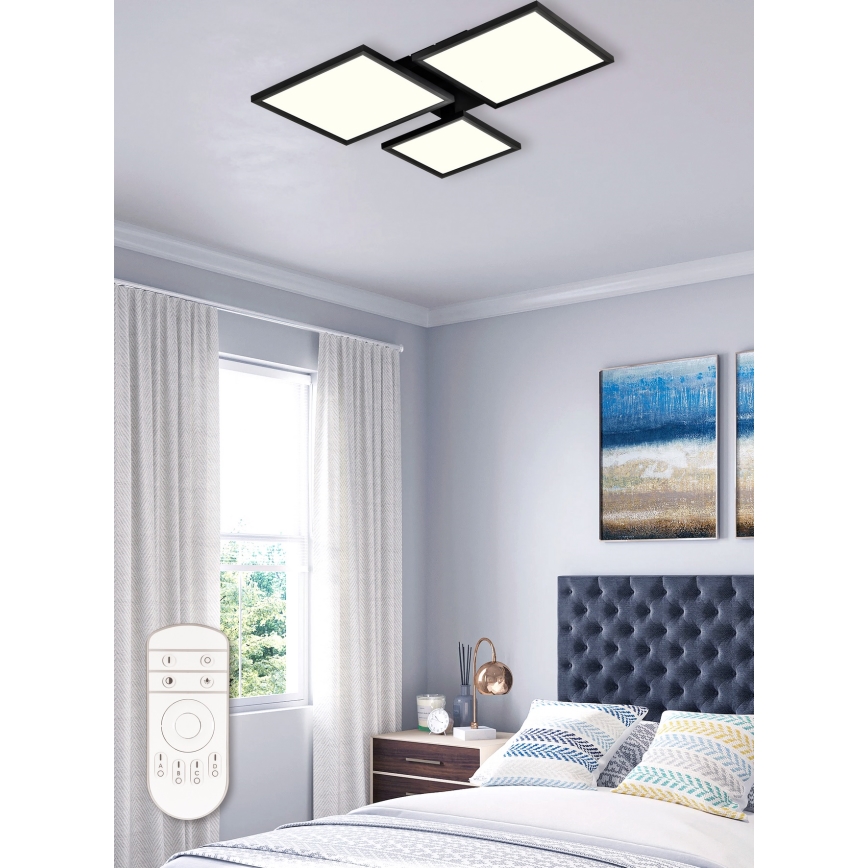 Top Light - LED prigušiva plafonska lampa MERKUR LED/50W/230V 3000-6500K crna + daljinski upravljač