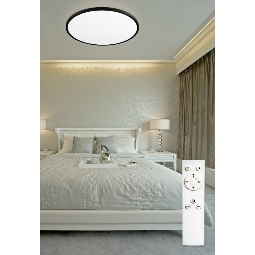 Top Light - LED prigušiva stropna svetiljka REVIT LED/70W/230V 3000-6500K Ø 75 cm crna + daljinski upravljač
