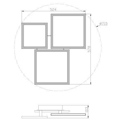 Top Light - LED prigušiva plafonski luster MERKUR LED/50W/230V 3000-6500K beli + daljinski upravljač