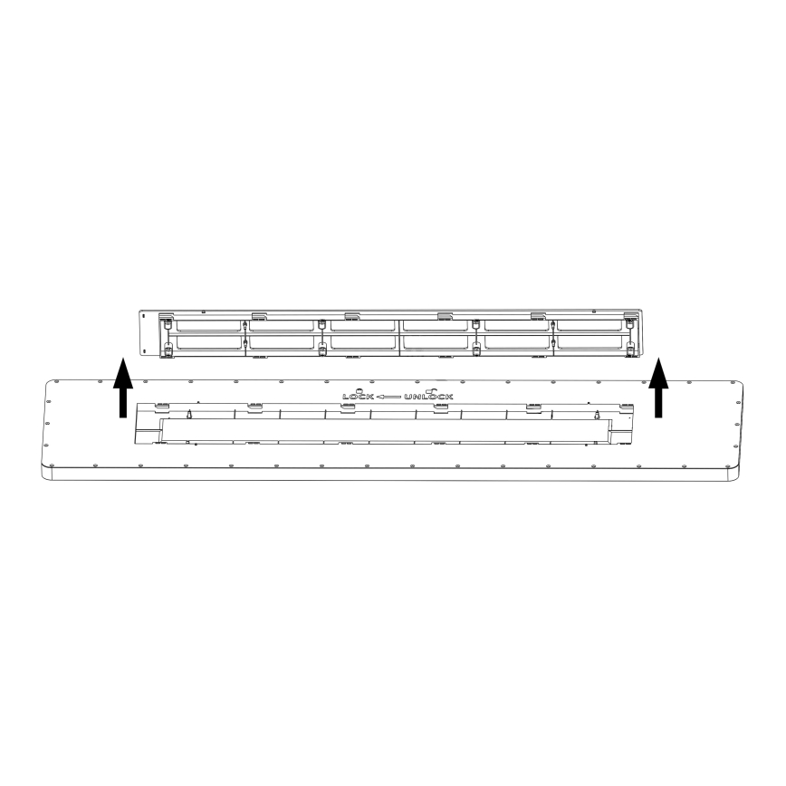 Top Light - LED prigušiva površinski panel REVIT LED/70W/230V 3000–6500K 120x30 cm crna + daljinsko upravljanje
