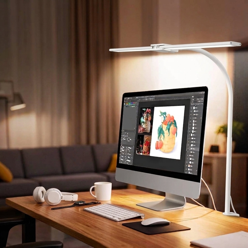 Top Light - LED prigušiva stona lampa sa stezaljkom LYRA LED/18W/230V 3000-6500K bela