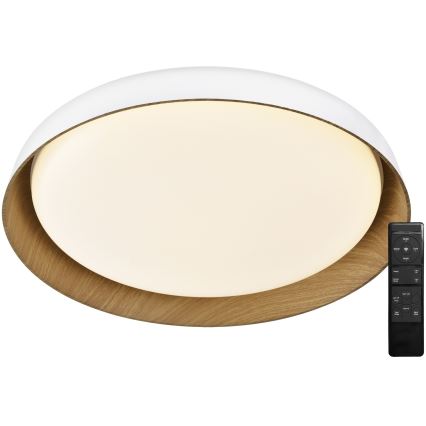 Top Light - LED prigušiva plafonska svetiljka SATELLITE LED/36W/230V 3000-6500K prečnik 43 cm bela/smeđa + daljinsko upravljanje