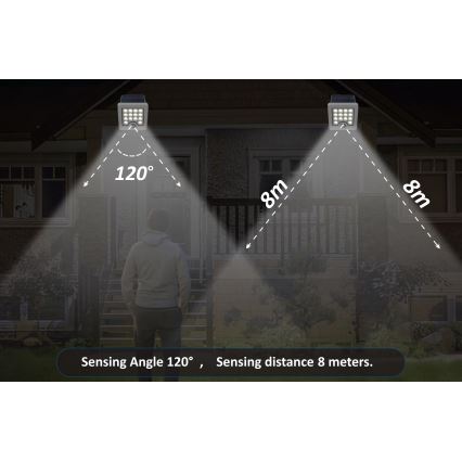 Top Light - LED solarni zidni reflektor sa senzorom HELEON S LED/5W/3,7V IP65 4000K 1800 mAh