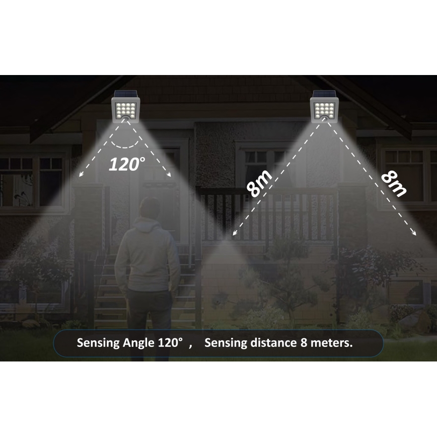 Top Light - LED solarni zidni reflektor sa senzorom HELEON S LED/5W/3,7V IP65 4000K 1800 mAh