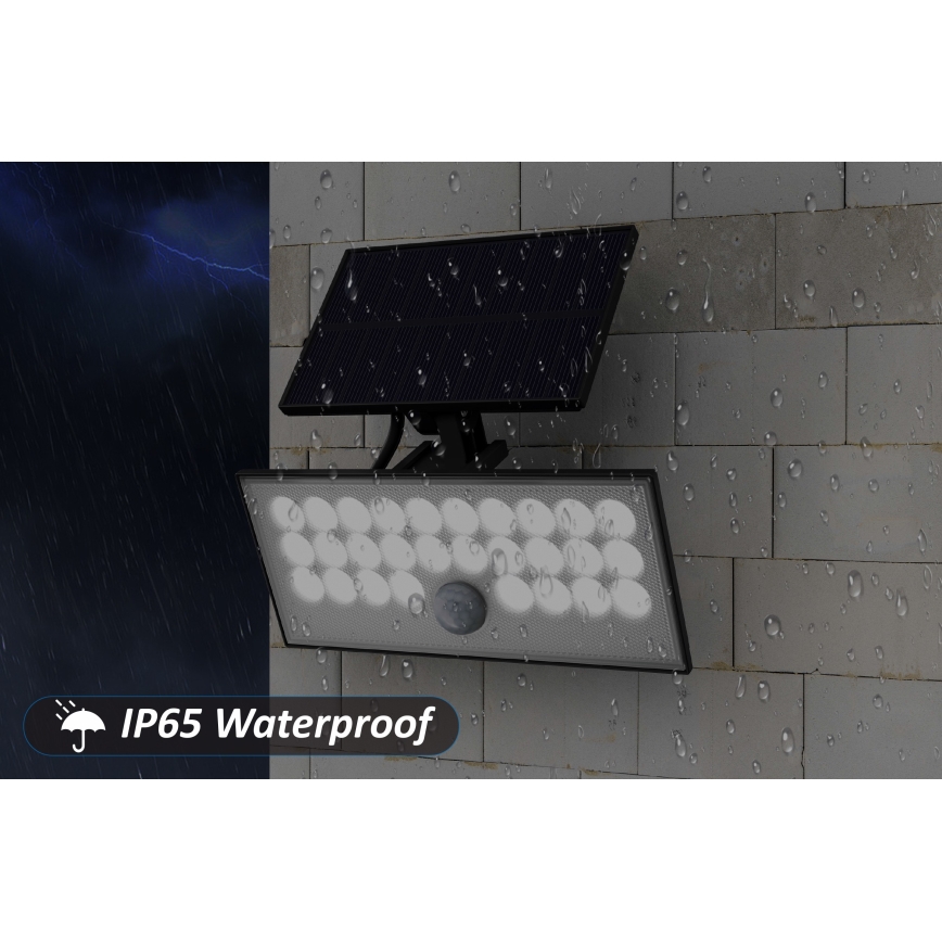 Top Light - LED solarni zidni reflektor sa senzorom HELEON VARIO LED/8W/3,7V IP65 4000K 2200 mAh + daljinski upravljač