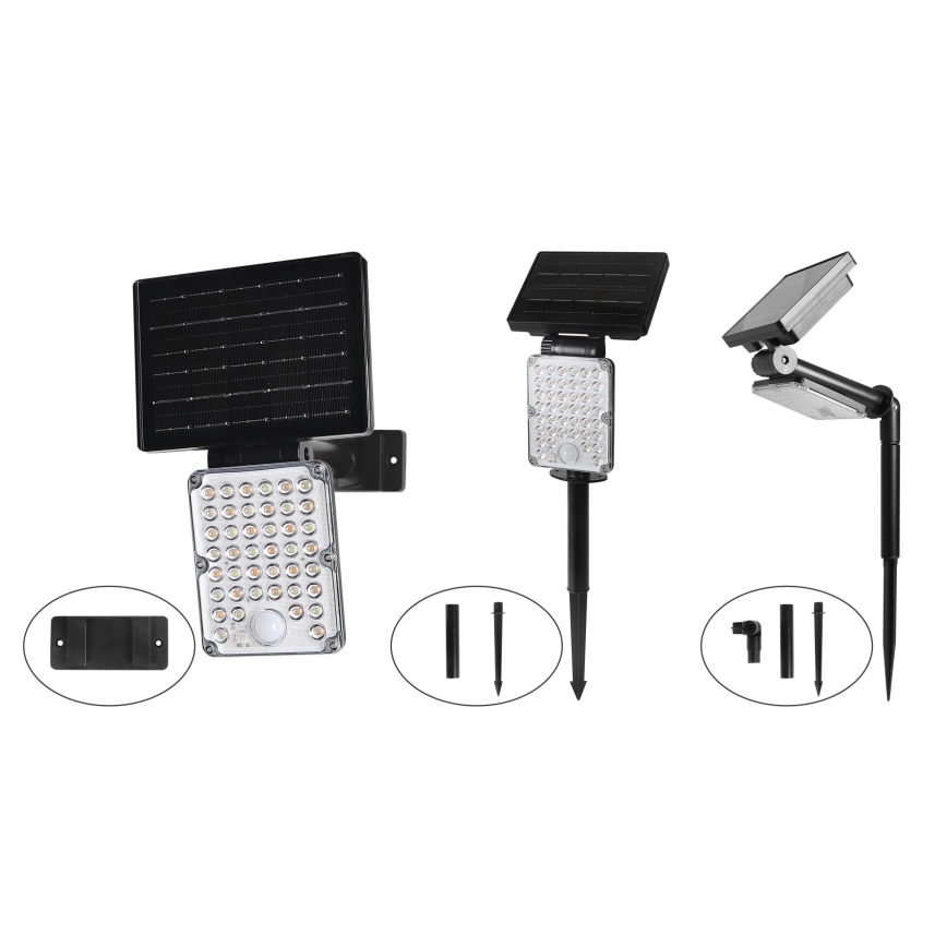 Top Light - LED solarno svetlo sa senzorom 3 u 1 ZENITH LED/10W/3,7V 3000/4000/6500K IP54 2400 mAh