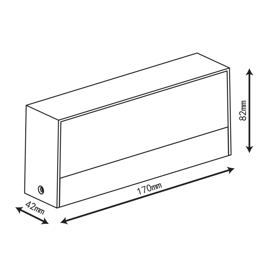 Top Light - LED spoljno zidno svetlo IMOLA LED/10W/230V 3000/4000/6000K IP54 17 cm crno