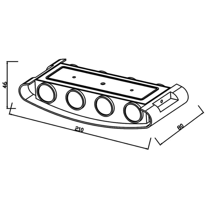 Top Light - LED Spoljašnje zidno svetlo RAY B LED/8W/230V IP44 4000K belo