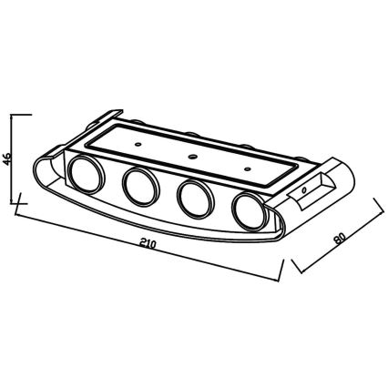 Top Light - LED spoljno zidno svetlo RAY LED/8W/230V IP44 4000K crna