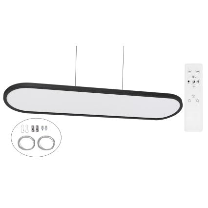 Top Light - prigušiva LED stropna prislonjena i viseća svetiljka OVAL LED/36W/230V 3000-6500K crna + daljinski upravljač