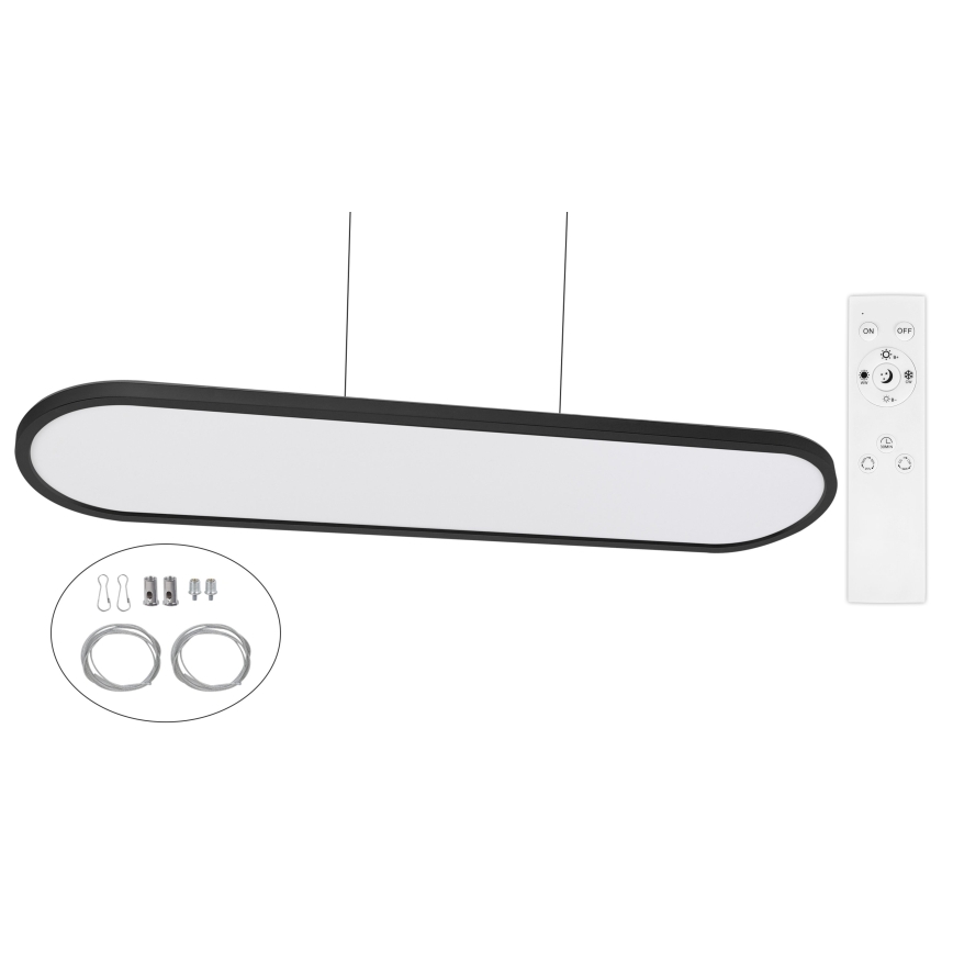 Top Light - prigušiva LED stropna prislonjena i viseća svetiljka OVAL LED/36W/230V 3000-6500K crna + daljinski upravljač