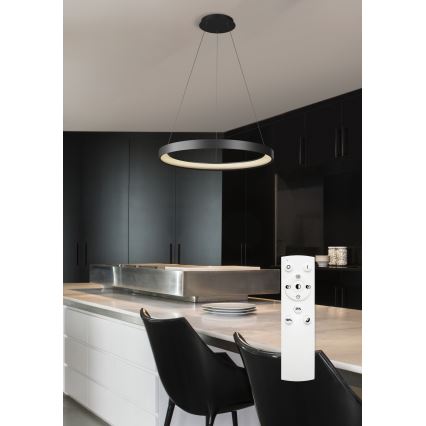 Top Light - LED prigušiva viseća lampa ORBIT LED/40W/230V 3000-6500K prečnik 50 cm crna + daljinski upravljač