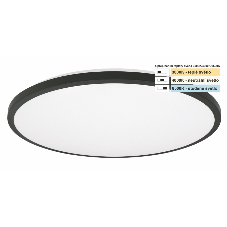 Top Light - LED plafonsko svetlo za kupatilo ONYX LED/18W/230V IP44 3000/4000/6500K Ø 34 cm crno