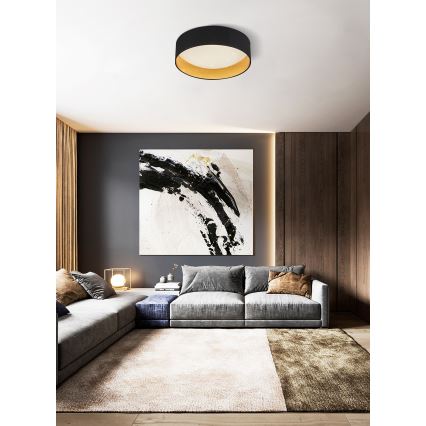 Top Light - LED prigušiva plafonska svetiljka IVONA 40C RC LED/24W/230V + daljinski upravljač, crna