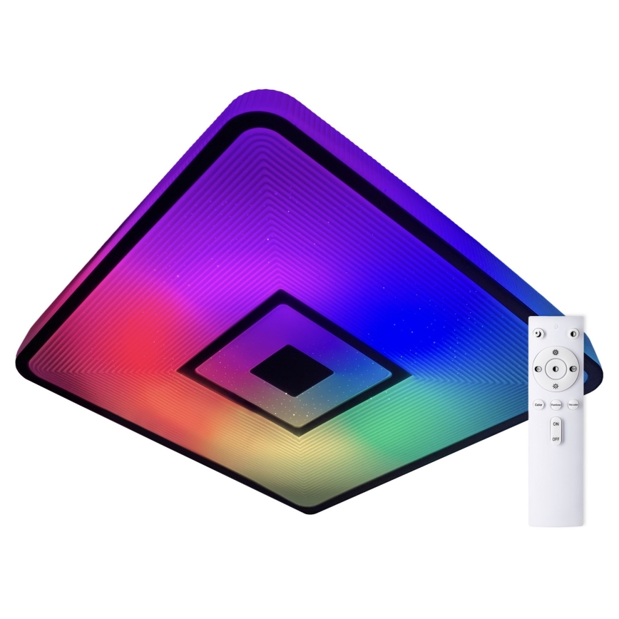 Top Light - LED RGB prigušiva plafonska svetiljka RAINBOW LED/24W/230V kvadratna + daljinski upravljač