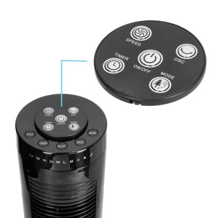 Tornjski ventilator HOORN 45W/230V 81 cm crni