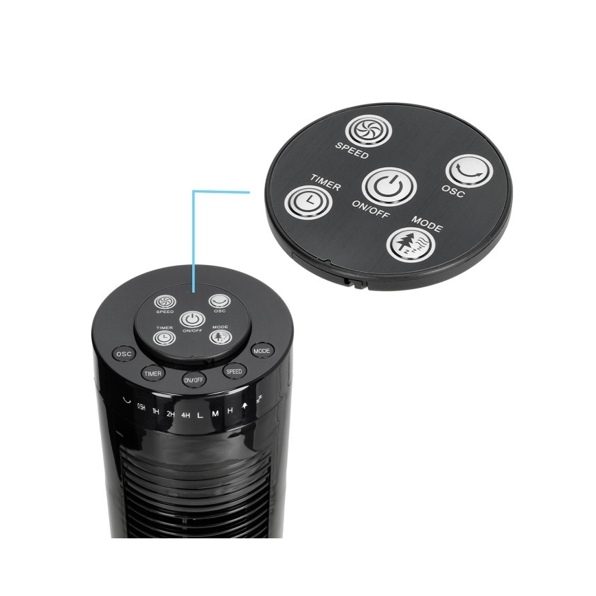 Tornjski ventilator HOORN 45W/230V 81 cm crni