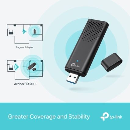 TP-Link - Dvopojasni bežični USB adapter sa Wi-Fi 6 Archer TX20U