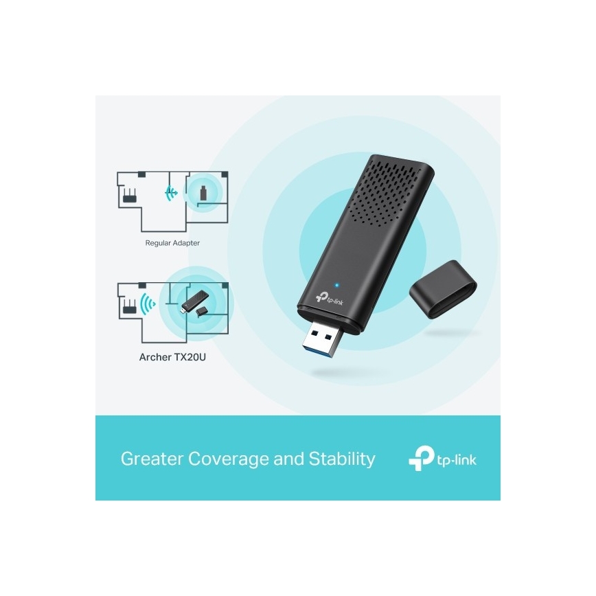 TP-Link - Dvopojasni bežični USB adapter sa Wi-Fi 6 Archer TX20U