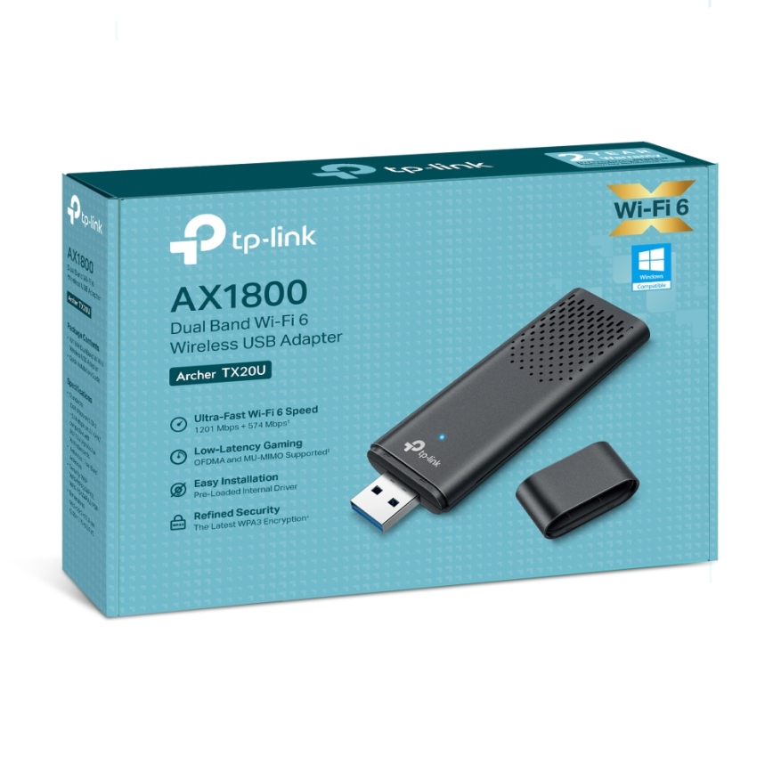 TP-Link - Dvopojasni bežični USB adapter sa Wi-Fi 6 Archer TX20U