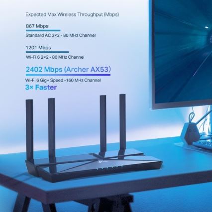 TP-Link - Dvopojasni gigabitni Wi-Fi 6 ruter Archer AX53