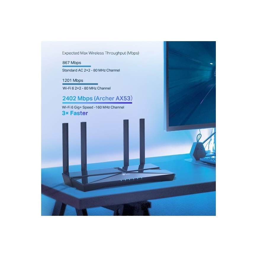TP-Link - Dvopojasni gigabitni Wi-Fi 6 ruter Archer AX53