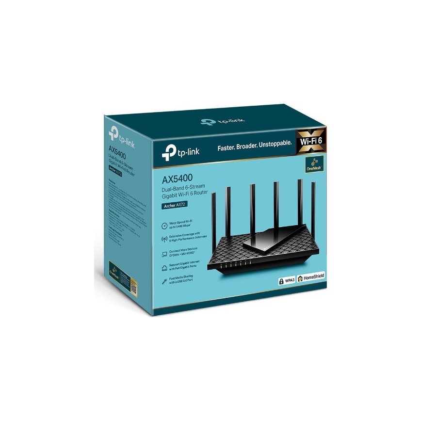 TP-Link - Dvopojasni gigabitni Wi-Fi 6 ruter Archer AX72