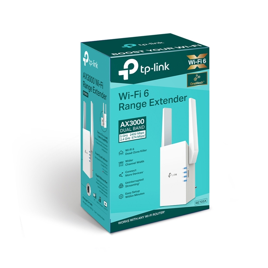TP-Link - Dvopojasni Wi-Fi 6 pojačivač RE705X