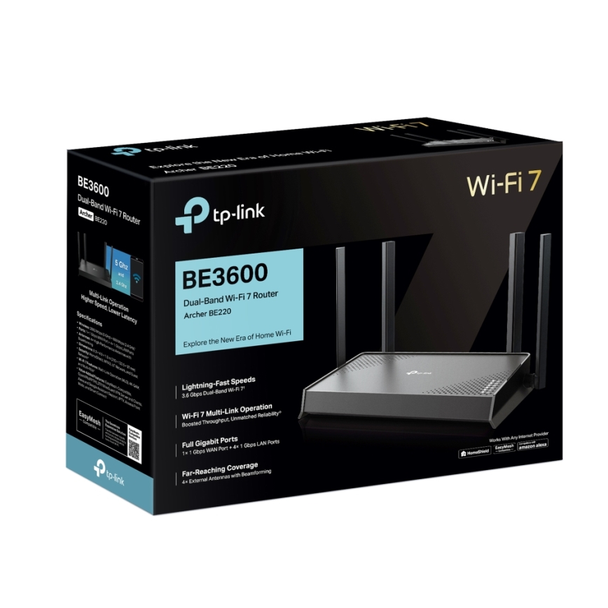 TP-Link - dvopojasni Wi-Fi 7 ruter Archer BE220