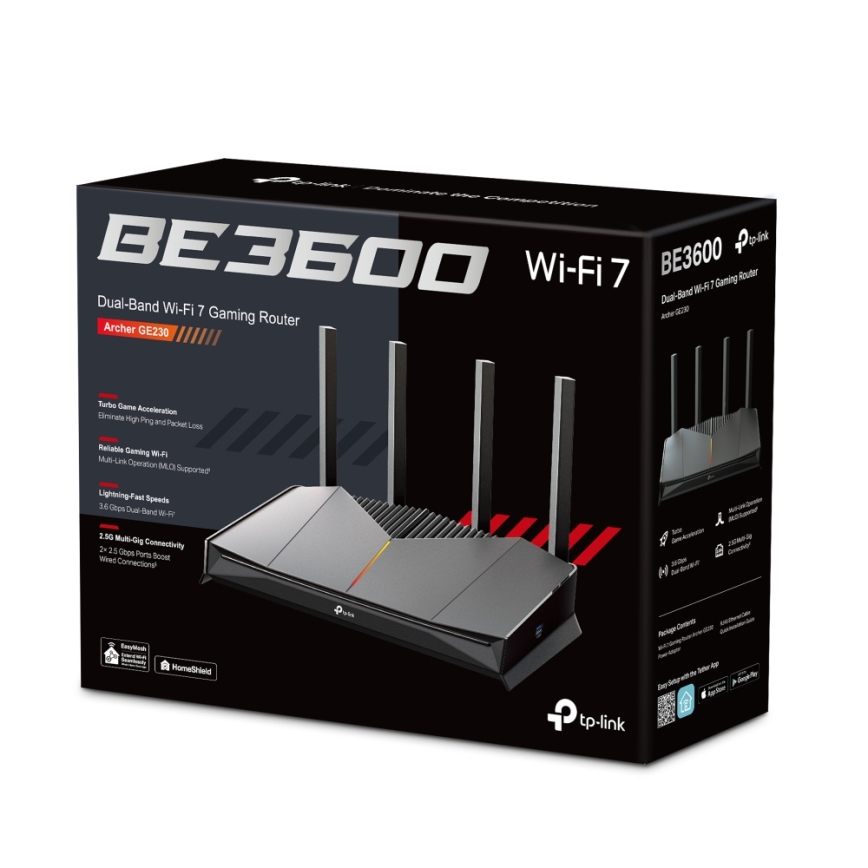 TP-Link - Gejmerski dvopojasni Wi-Fi 7 ruter Archer GE230
