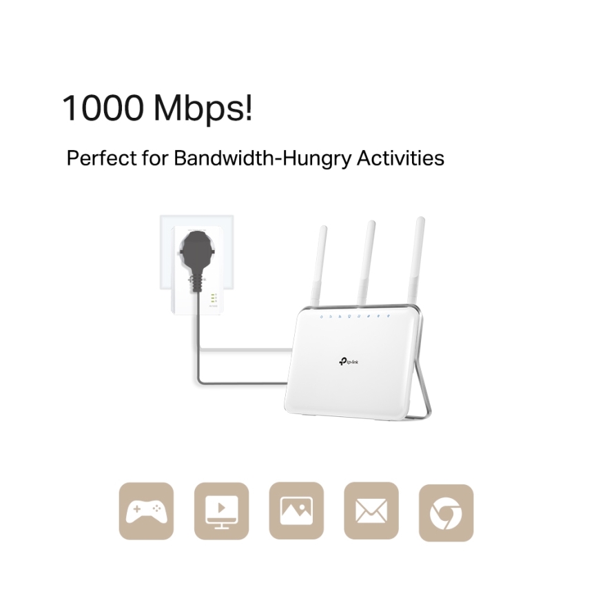 TP-Link - Gigabitni Powerline Wi-Fi set sa prolaznom utičnicom