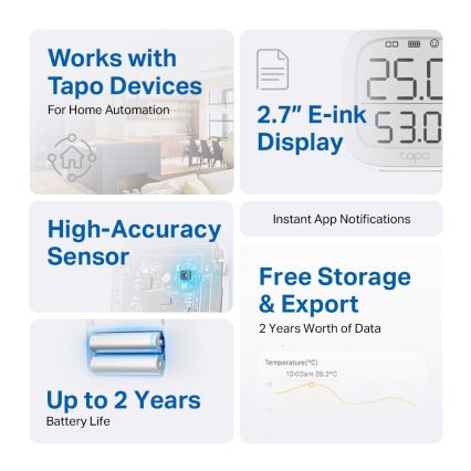 TP-Link - Pametni monitor za merenje temperature i vlažnosti 2xAAA Wi-Fi